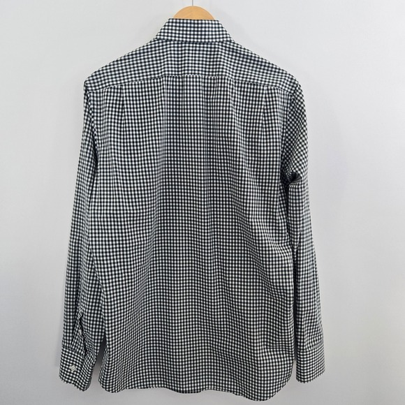 J.Crew Ludlow Dress Shirt Mens M Green White Gingham Thomas Mason Button Down - Picture 5 of 7